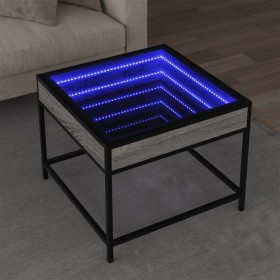 Mesa de centro con Infinity LED gris Sonoma 50x50x41 cm de , Mesas de centro - Ref: Foro24-847680, Precio: 85,43 €, Descuento: %