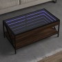 Coffee table with Infinity LED brown oak 90x50x38 cm by , Coffee table - Ref: Foro24-847711, Price: 122,08 €, Discount: %