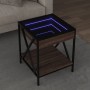 Mesa de centro con Infinity LED marrón roble 40x40x49 cm de , Mesas de centro - Ref: Foro24-847696, Precio: 75,09 €, Descuent...