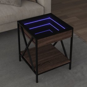 Mesa de centro con Infinity LED marrón roble 40x40x49 cm de , Mesas de centro - Ref: Foro24-847696, Precio: 74,99 €, Descuent...