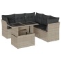 Garden sofa set 6 pieces and gray synthetic rattan cushions by , Garden sets - Ref: Foro24-3266582, Price: 498,99 €, Discount: %