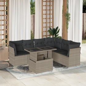 7-piece garden sofa set with light gray PE rattan cushions by , Garden sets - Ref: Foro24-3266612, Price: 563,57 €, Discount: %