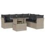 7-piece garden sofa set with light gray PE rattan cushions by , Garden sets - Ref: Foro24-3266612, Price: 550,56 €, Discount: %