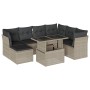 Garden sofa set 8 pieces and gray synthetic rattan cushions by , Garden sets - Ref: Foro24-3266762, Price: 613,89 €, Discount: %