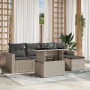 Garden sofa set 6 pieces and gray synthetic rattan cushions by , Garden sets - Ref: Foro24-3267242, Price: 473,61 €, Discount: %