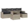 Garden sofa set 6 pieces and gray synthetic rattan cushions by , Garden sets - Ref: Foro24-3267242, Price: 473,61 €, Discount: %