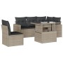 Garden sofa set 6 pieces and gray synthetic rattan cushions by , Garden sets - Ref: Foro24-3267282, Price: 510,66 €, Discount: %