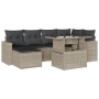 7-piece garden sofa set with light gray PE rattan cushions by , Garden sets - Ref: Foro24-3267422, Price: 562,58 €, Discount: %