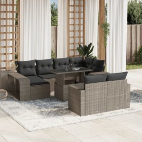 Garden sofa set 11 pieces and gray synthetic rattan cushions by , Garden sets - Ref: Foro24-3274585, Price: 738,99 €, Discoun...