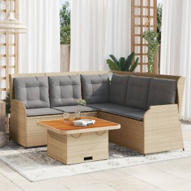 Garden furniture set 4 pieces and beige synthetic rattan cushions by , Garden sets - Ref: Foro24-3262147, Price: 645,72 €, Di...