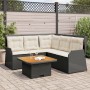 Gartenmöbel-Set mit 4-teiligen Kissen aus schwarzem Kunststoff-Rattan von , Gartensets - Ref: Foro24-3262145, Preis: 594,32 €...