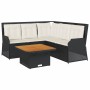 Garden set with 4-piece black synthetic rattan cushions by , Garden sets - Ref: Foro24-3262145, Price: 594,32 €, Discount: %