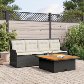 Garden sofa set with 3-piece black synthetic rattan cushions by , Garden sets - Ref: Foro24-3262587, Price: 542,06 €, Discoun...