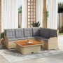 Set muebles de jardín 5 pzas con cojines ratán sintético beige de , Conjuntos de jardín - Ref: Foro24-3262617, Precio: 818,60...