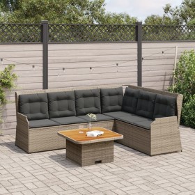 Gartenmöbel-Set 5-teilig mit grauen Polstern aus synthetischem Rattan von , Gartensets - Ref: Foro24-3262166, Preis: 736,27 €...