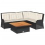 Set de muebles de jardín 5 pzas y cojines ratán sintético negro de , Conjuntos de jardín - Ref: Foro24-3262615, Precio: 751,6...