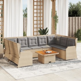 Gartenmöbel-Set und Kissen, 7-teilig, aus synthetischem Rattan in Beige. von , Gartensets - Ref: Foro24-3262371, Preis: 1,00 ...