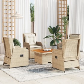 Garden furniture set, 5 pieces, with beige synthetic rattan cushions. by , Garden sets - Ref: Foro24-3262738, Price: 610,98 €...