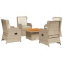 Set muebles de jardín 5 pzas con cojines ratán sintético beige de , Conjuntos de jardín - Ref: Foro24-3262738, Precio: 610,43...