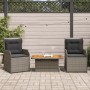 3-teiliges Gartenmöbel-Set und graue Kissen aus synthetischem Rattan von , Gartensets - Ref: Foro24-3262733, Preis: 368,61 €,...