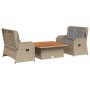 Garden furniture set 3 pieces and beige synthetic rattan cushions by , Garden sets - Ref: Foro24-3262744, Price: 622,15 €, Di...