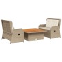 Garden furniture set 3 pieces and beige synthetic rattan cushions by , Garden sets - Ref: Foro24-3262746, Price: 628,89 €, Di...