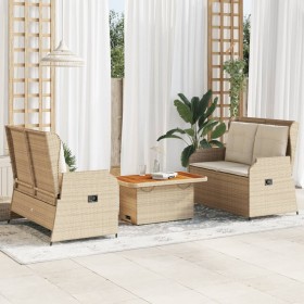 Gartenmöbel-Set 3-teilig und Kissen aus synthetischem Rattan in Beige. von , Gartensets - Ref: Foro24-3262750, Preis: 535,33 ...