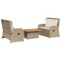 Garden furniture set 3 pieces and beige synthetic rattan cushions by , Garden sets - Ref: Foro24-3262750, Price: 534,81 €, Di...