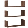 Wall shelves 3 units engineered wood brown oak 58x18x18cm by , Shelves and shelves - Ref: Foro24-853287, Price: 30,30 €, Disc...