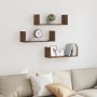 Wall shelves 3 units engineered wood brown oak 58x18x18cm by , Shelves and shelves - Ref: Foro24-853287, Price: 30,30 €, Disc...