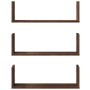 Wall shelves 3 units engineered wood brown oak 58x18x18cm by , Shelves and shelves - Ref: Foro24-853287, Price: 30,30 €, Disc...