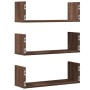 Wall shelves 3 units engineered wood brown oak 58x18x18cm by , Shelves and shelves - Ref: Foro24-853287, Price: 30,30 €, Disc...