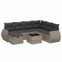 Garden sofa set 8 pieces and gray synthetic rattan cushions by , Garden sets - Ref: Foro24-3264158, Price: 567,60 €, Discount: %