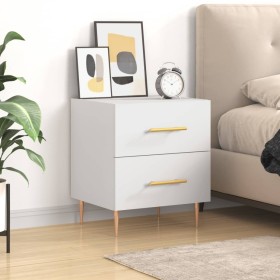 Engineered wood white bedside table 40x35x47.5 cm by , Nightstands - Ref: Foro24-827276, Price: 60,50 €, Discount: %