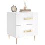 Bedside table 2 units engineered wood glossy white 40x35x47.5cm by , Nightstands - Ref: Foro24-827281, Price: 128,03 €, Disco...