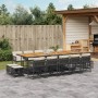 Garten-Essgruppe mit 15-teiligen Kissen aus schwarzem Kunststoff-Rattan. von , Gartensets - Ref: Foro24-3211539, Preis: 879,6...