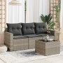 Garden sofa set 4 pieces with gray synthetic rattan cushions by , Modular outdoor sofas - Ref: Foro24-3251009, Price: 295,02 ...