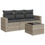 Garden sofa set 4 pieces with gray synthetic rattan cushions by , Modular outdoor sofas - Ref: Foro24-3251009, Price: 295,02 ...