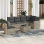 7-piece garden sofa set with light gray PE rattan cushions by , Garden sets - Ref: Foro24-3219032, Price: 489,74 €, Discount: %