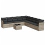 Gartensofa-Set, 10-teilig, mit Kissen, aus hellem grauen Kunststoff-Rattan. von , Gartensets - Ref: Foro24-3217792, Preis: 69...