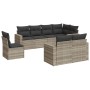 Gartensofagarnitur 8-teilig mit grauen Polstern aus synthetischem Rattan von , Modulare Sofas für den Außenbereich - Ref: For...