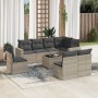 Garden furniture set 9 pieces and light gray synthetic rattan cushions by , Garden sets - Ref: Foro24-3219072, Price: 638,49 ...