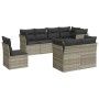 Garden sofa set 8 pieces and gray synthetic rattan cushions by , Garden sets - Ref: Foro24-3217932, Price: 612,72 €, Discount: %