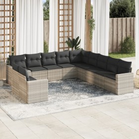 Garden sofa set 11 pieces and gray synthetic rattan cushions by , Garden sets - Ref: Foro24-3219182, Price: 815,35 €, Discoun...