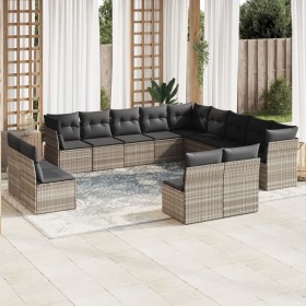 Garden sofa set 12 pieces and gray synthetic rattan cushions by , Garden sets - Ref: Foro24-3218422, Price: 837,73 €, Discoun...