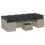 Garden sofa set 8 pieces and gray synthetic rattan cushions by , Garden sets - Ref: Foro24-3218732, Price: 573,99 €, Discount: %