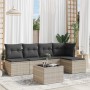 Garden sofa set 6 pieces and gray synthetic rattan cushions by , Garden sets - Ref: Foro24-3217532, Price: 378,35 €, Discount: %