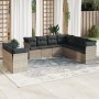 Garden furniture set 9 pieces and light gray synthetic rattan cushions by , Garden sets - Ref: Foro24-3217842, Price: 678,64 ...