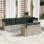 Garden sofa set 8 pieces and gray synthetic rattan cushions by , Garden sets - Ref: Foro24-3219212, Price: 592,99 €, Discount: %