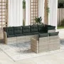 Garden sofa set 8 pieces and gray synthetic rattan cushions by , Garden sets - Ref: Foro24-3219212, Price: 574,64 €, Discount: %